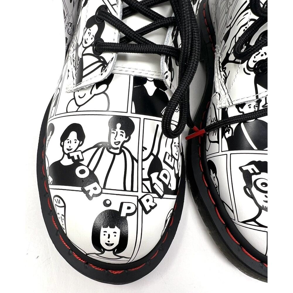 Doc DR. MARTENS 1460 For Pride Fuyuki Kanai Leather Boot Sz Mens 9 / Womens 10 - Picture 2 of 16